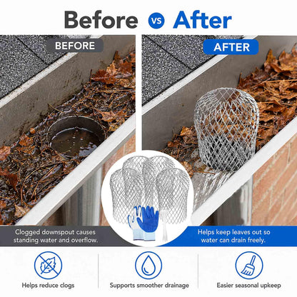🍂 Flexible Aluminum Gutter Downspout Guards – Leaf & Debris Blockers