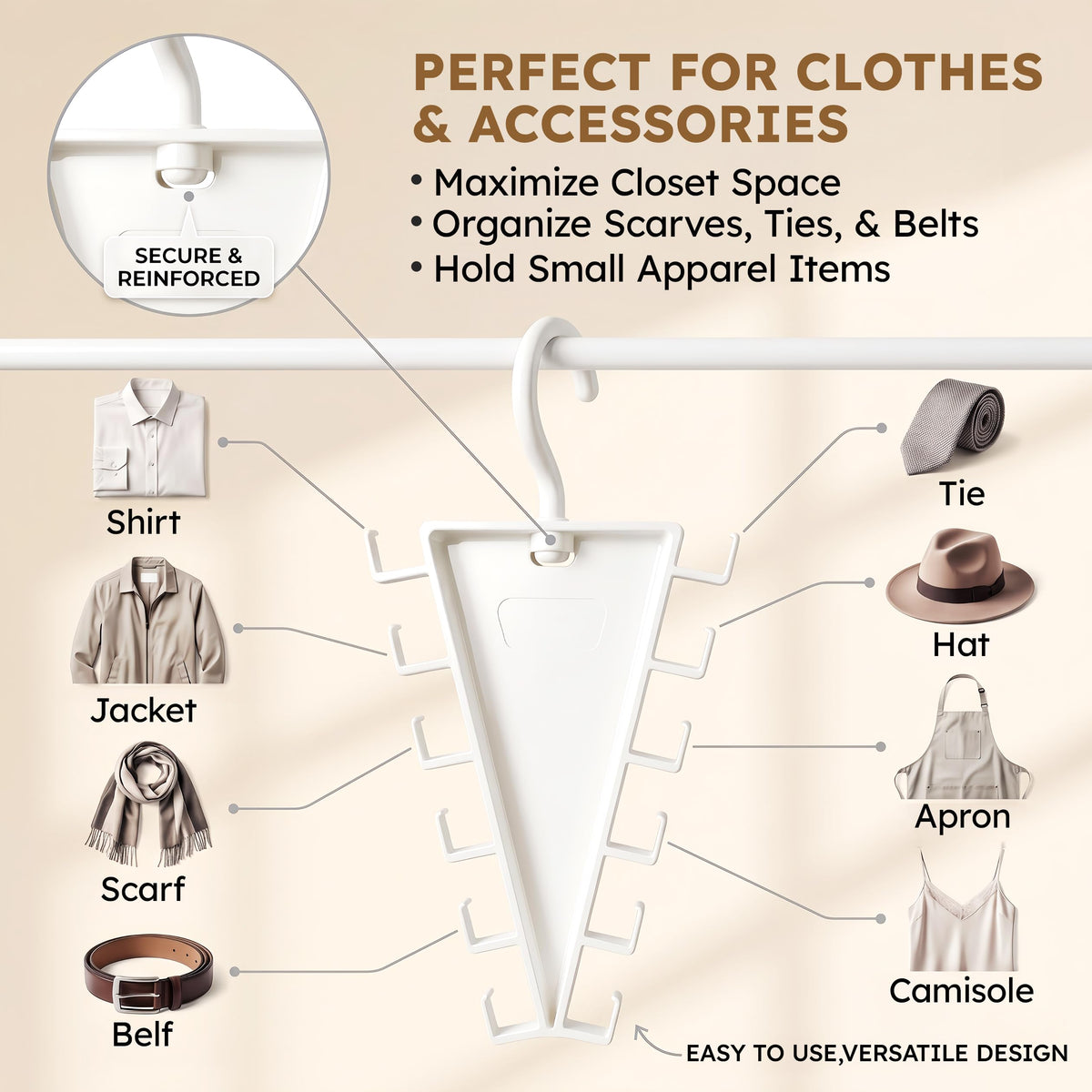 V-Shaped Double-Sided Closet Organizer Hanger