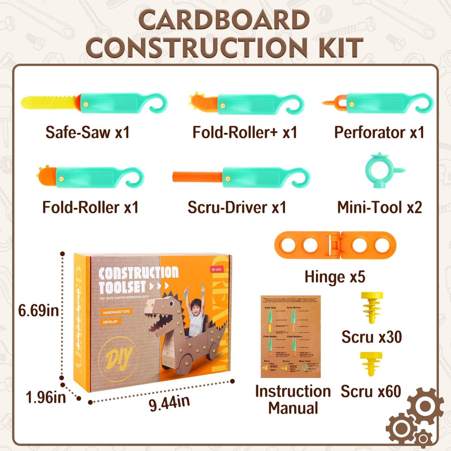 Kids Cardboard Pretend Play Set