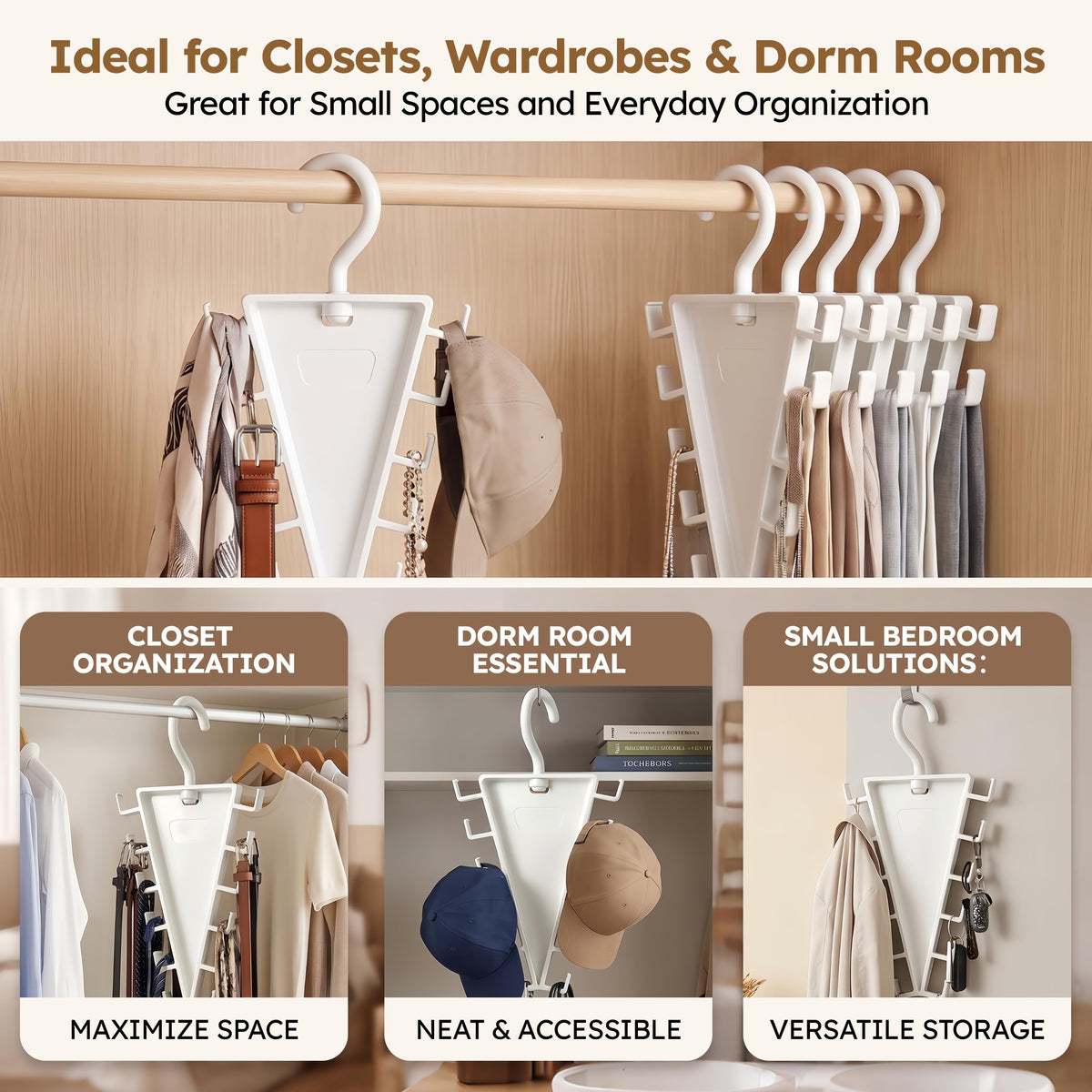 V-Shaped Double-Sided Closet Organizer Hanger