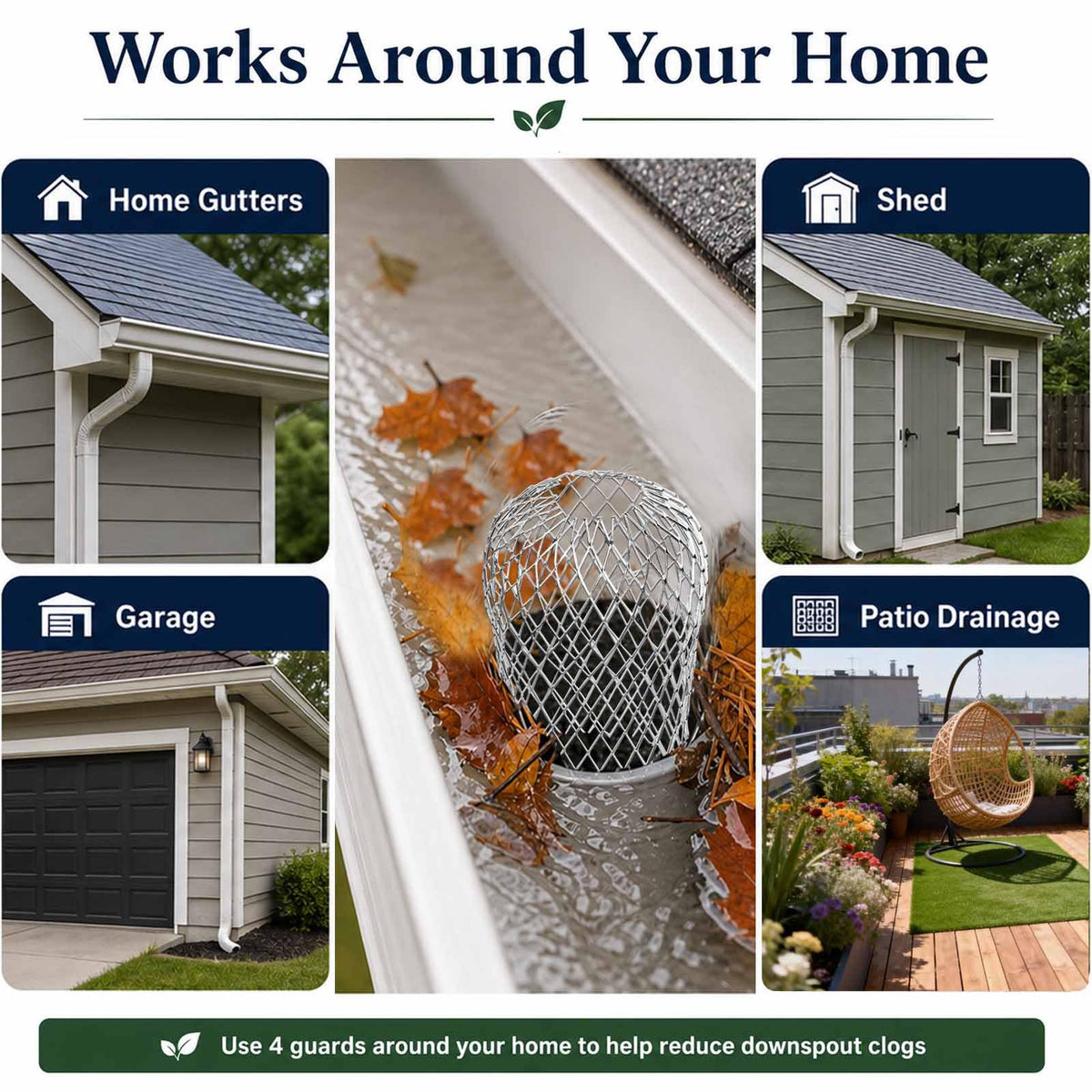 Gutter guards used around the home garage and shed