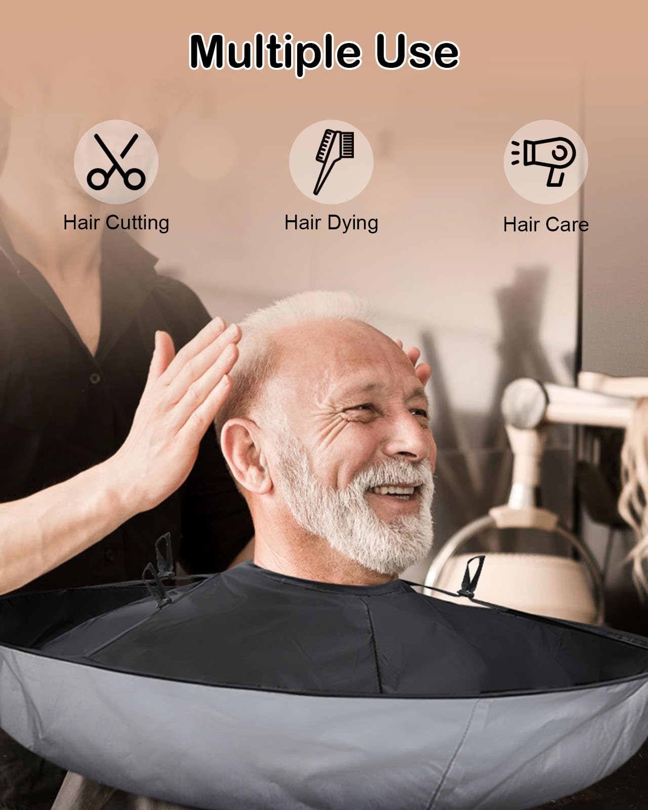 Haircut cape used for hair cutting coloring and hair care