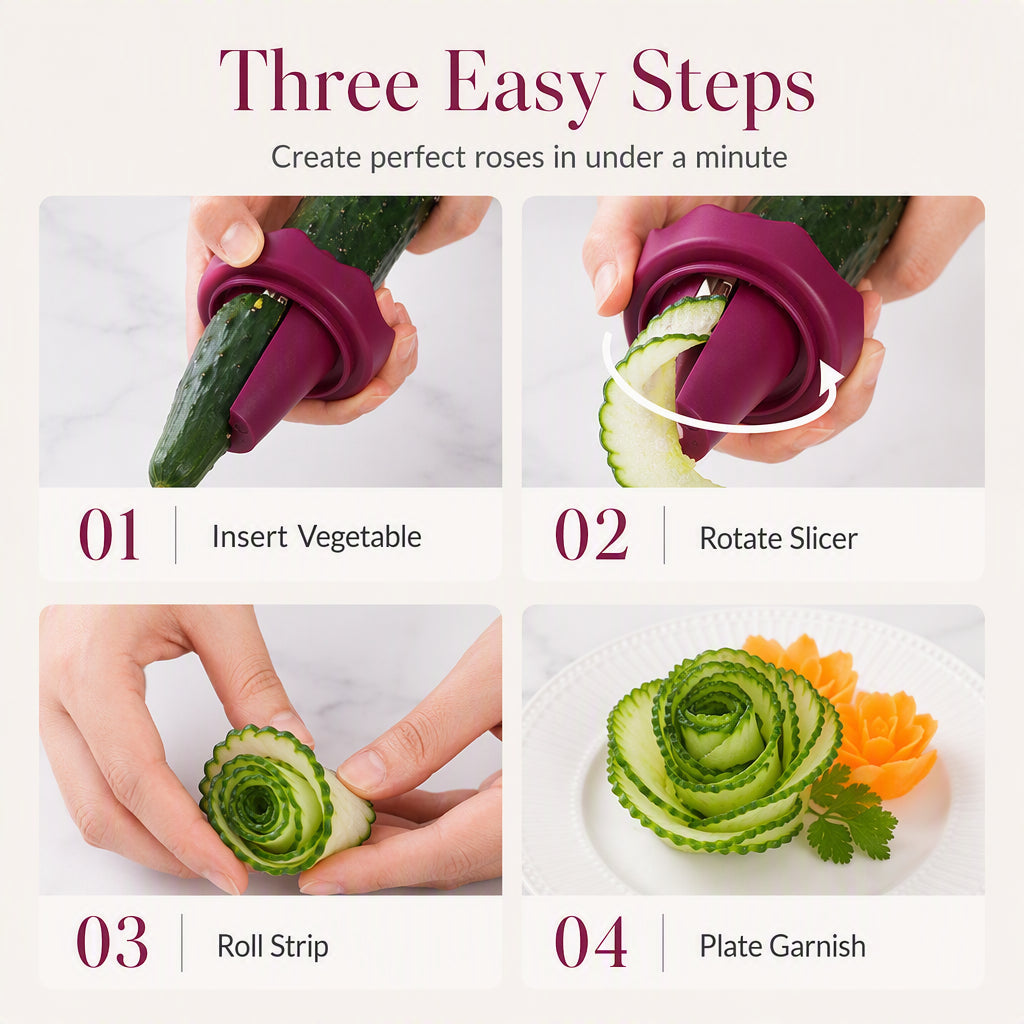Pro Rose Veggie Slicer & Flower Curving Tool – Upgrade Your Kitchen Creativity Today! 🥗🌹