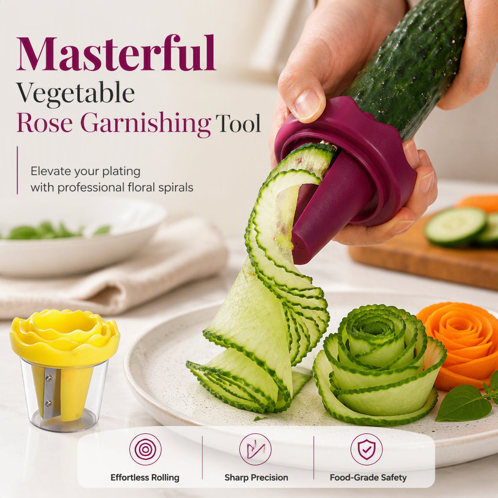 Pro Rose Veggie Slicer & Flower Curving Tool – Upgrade Your Kitchen Creativity Today! 🥗🌹