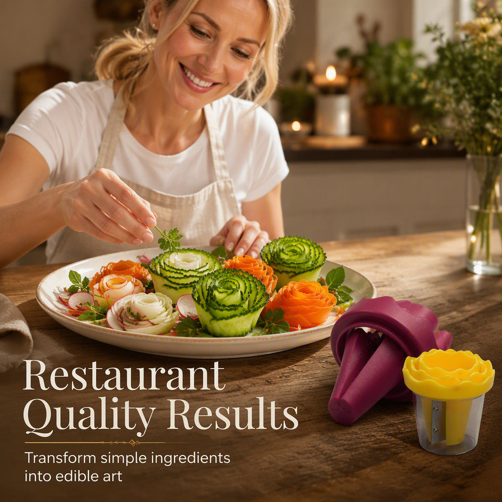 Pro Rose Veggie Slicer & Flower Curving Tool – Upgrade Your Kitchen Creativity Today! 🥗🌹