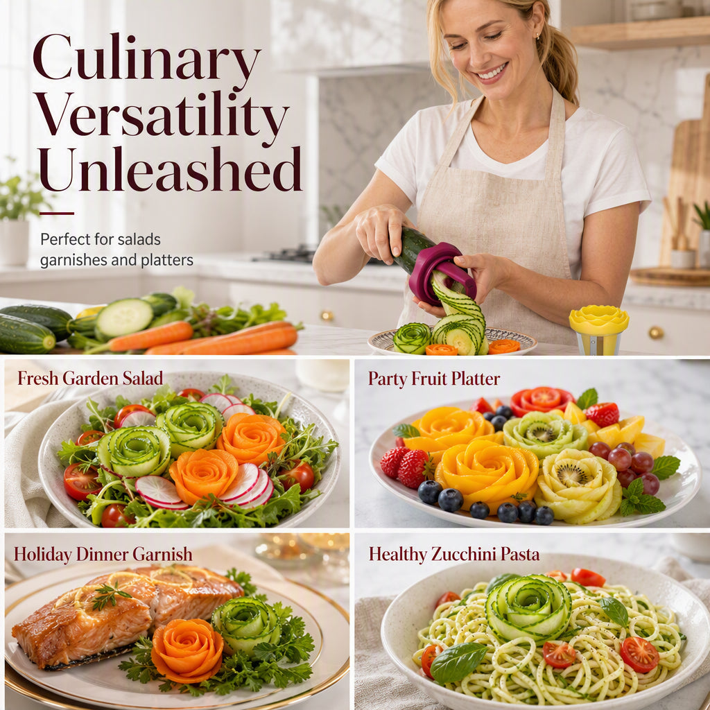Pro Rose Veggie Slicer & Flower Curving Tool – Upgrade Your Kitchen Creativity Today! 🥗🌹