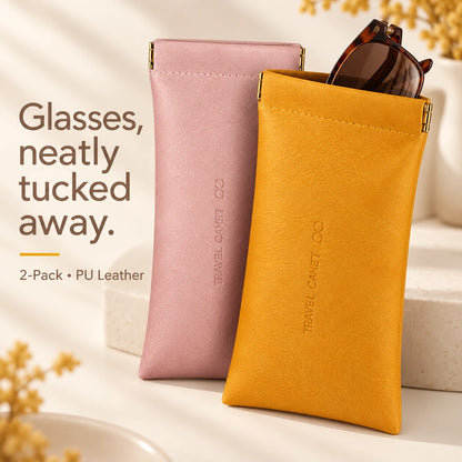 ✨Soft PU Sunglasses Pouch – Squeeze-to-Open Closure