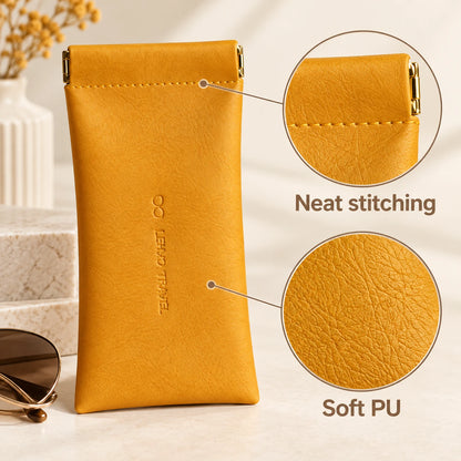 ✨Soft PU Sunglasses Pouch – Squeeze-to-Open Closure