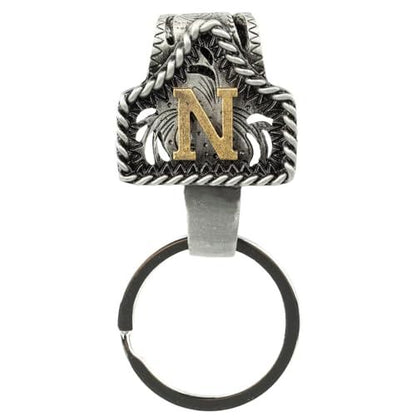 📎Handmade Cow Tag Belt Key Holder with Copper Initial