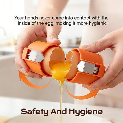 🍳Manual Egg Shell Opener - Fast Egg Shell Remover with Stainless Steel Cutter, No-Mess Kitchen Gadget