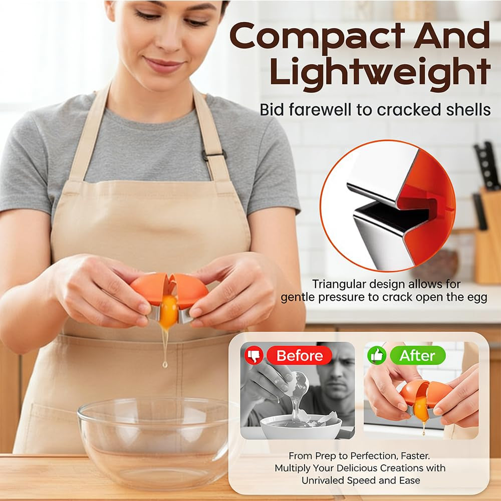 🍳Manual Egg Shell Opener - Fast Egg Shell Remover with Stainless Steel Cutter, No-Mess Kitchen Gadget