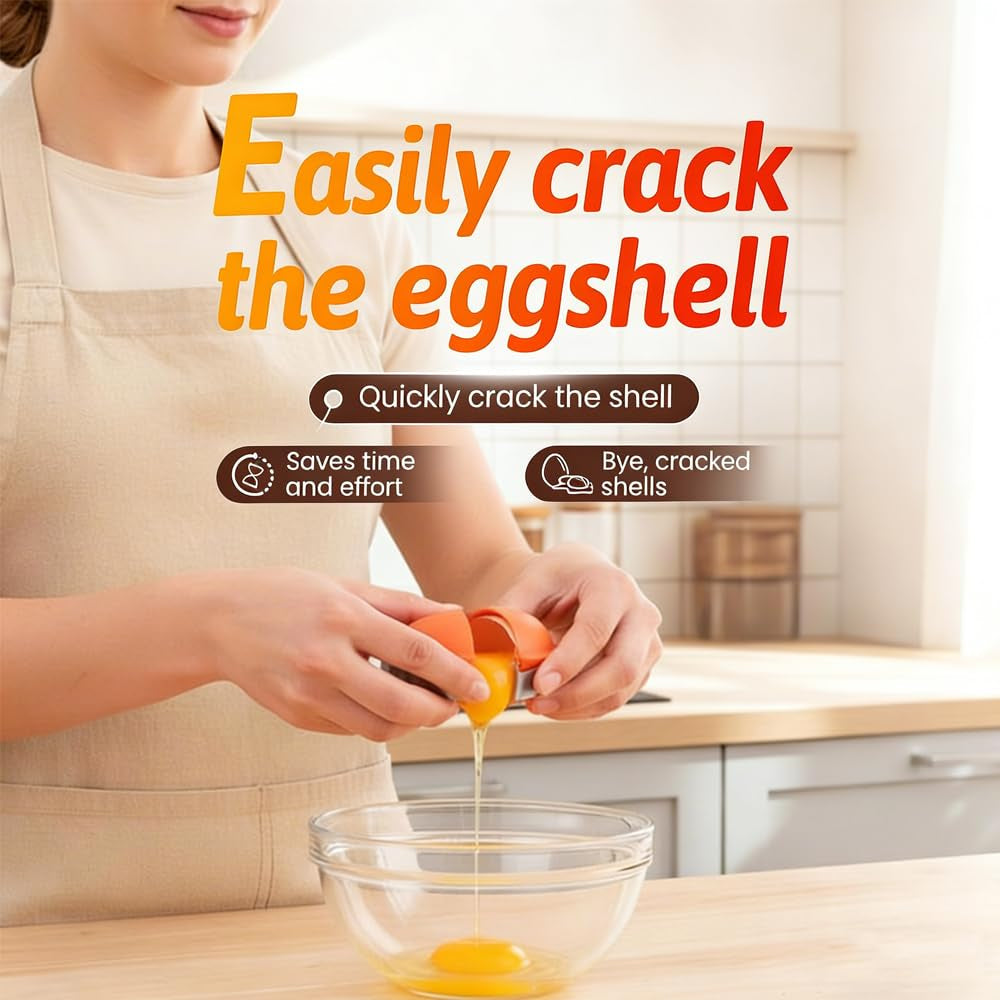 🍳Manual Egg Shell Opener - Fast Egg Shell Remover with Stainless Steel Cutter, No-Mess Kitchen Gadget