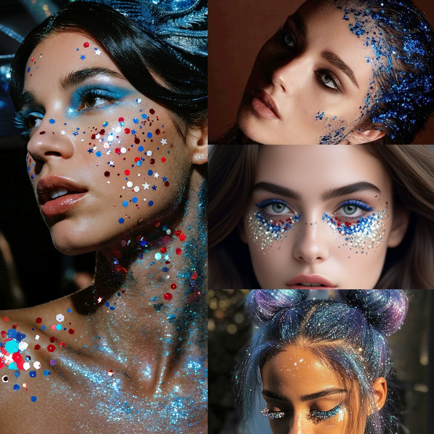 🌈🎆 4th of July Glitter Stick | Red, White & Blue Body & Hair Sparkle