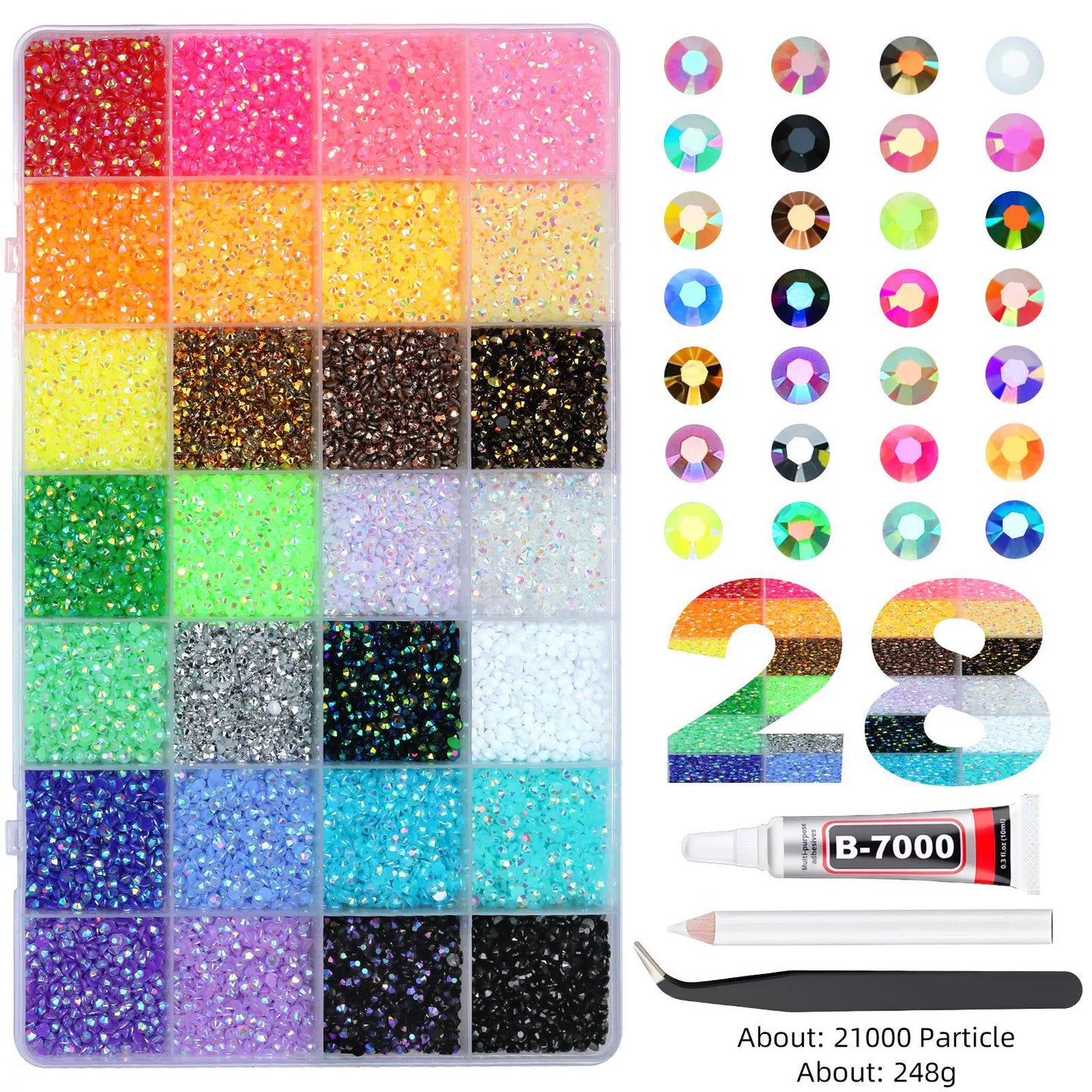 💎 Jelly Flatback RhinestonesBedazzling Kit, DlY Diamond Art