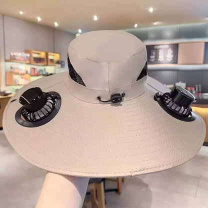 💨 UPF 50+ Sun Protection Dual Solar Fan Fishing Hat