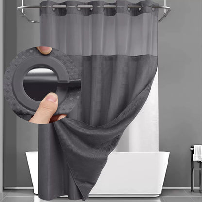 ✨Hookless Washable Waffle Weave Shower Curtain