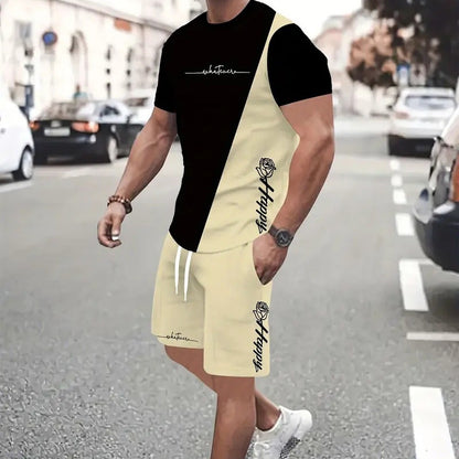 ⚡ Men’s Gradient Short Sleeve Tracksuit