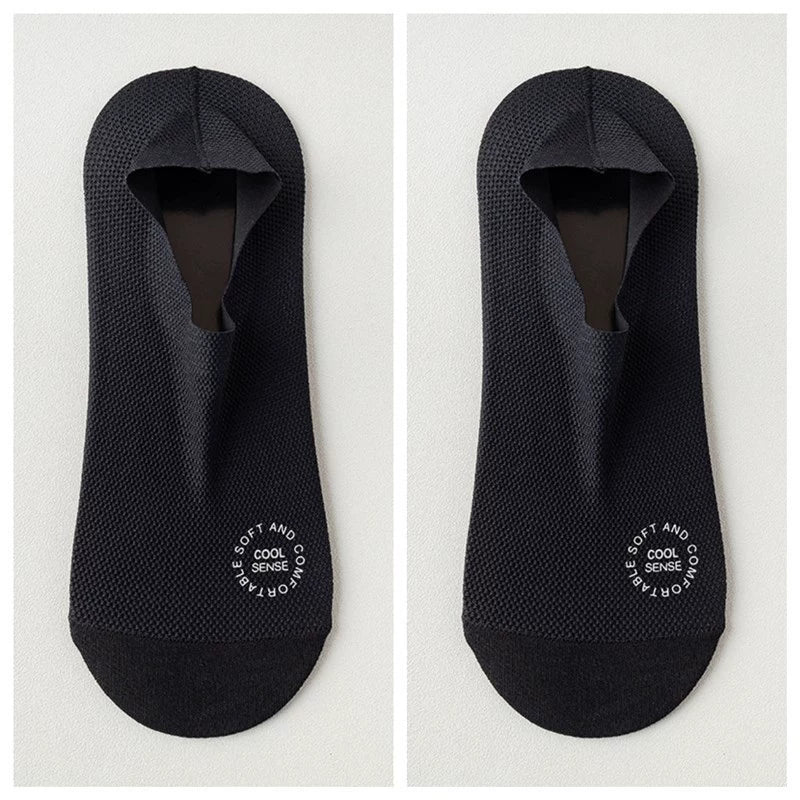 🧦7Pairs Men's Invisible Socks – Lightweight summer style with breathable mesh and cotton soles; moisture-wicking