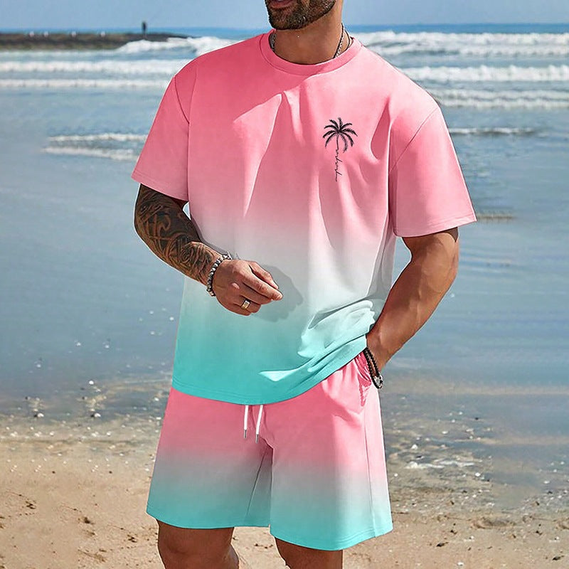 ⚡ Men’s Gradient Short Sleeve Tracksuit