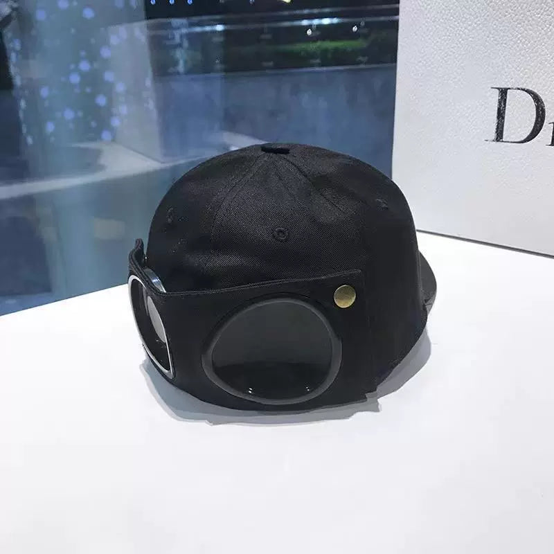 🕶️Vintage Pilot-Style Baseball Cap with Built-In Sunglasses
