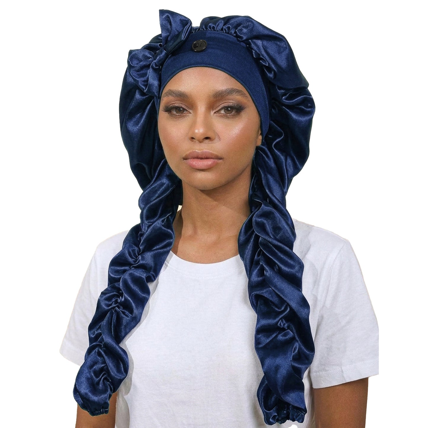 🎀Super long pleated side-edge satin sleep cap