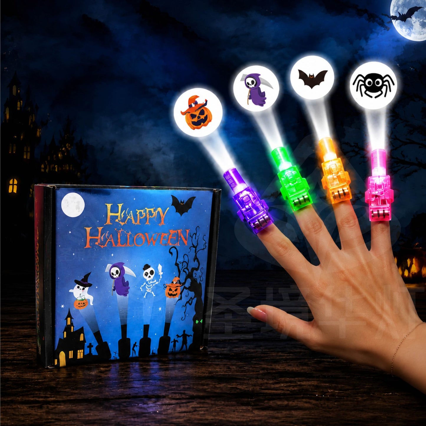36PCS Halloween And Christmas LED Projection Finger Lights
