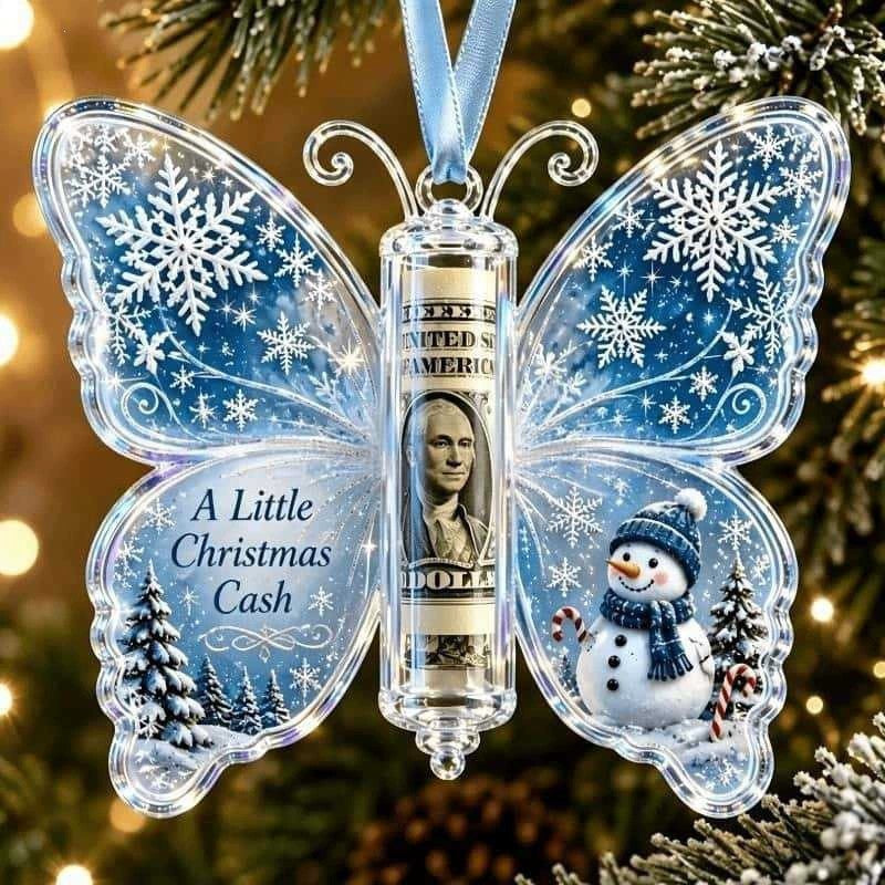 Christmas Cash Gift Ornament - Butterfly Money Holder