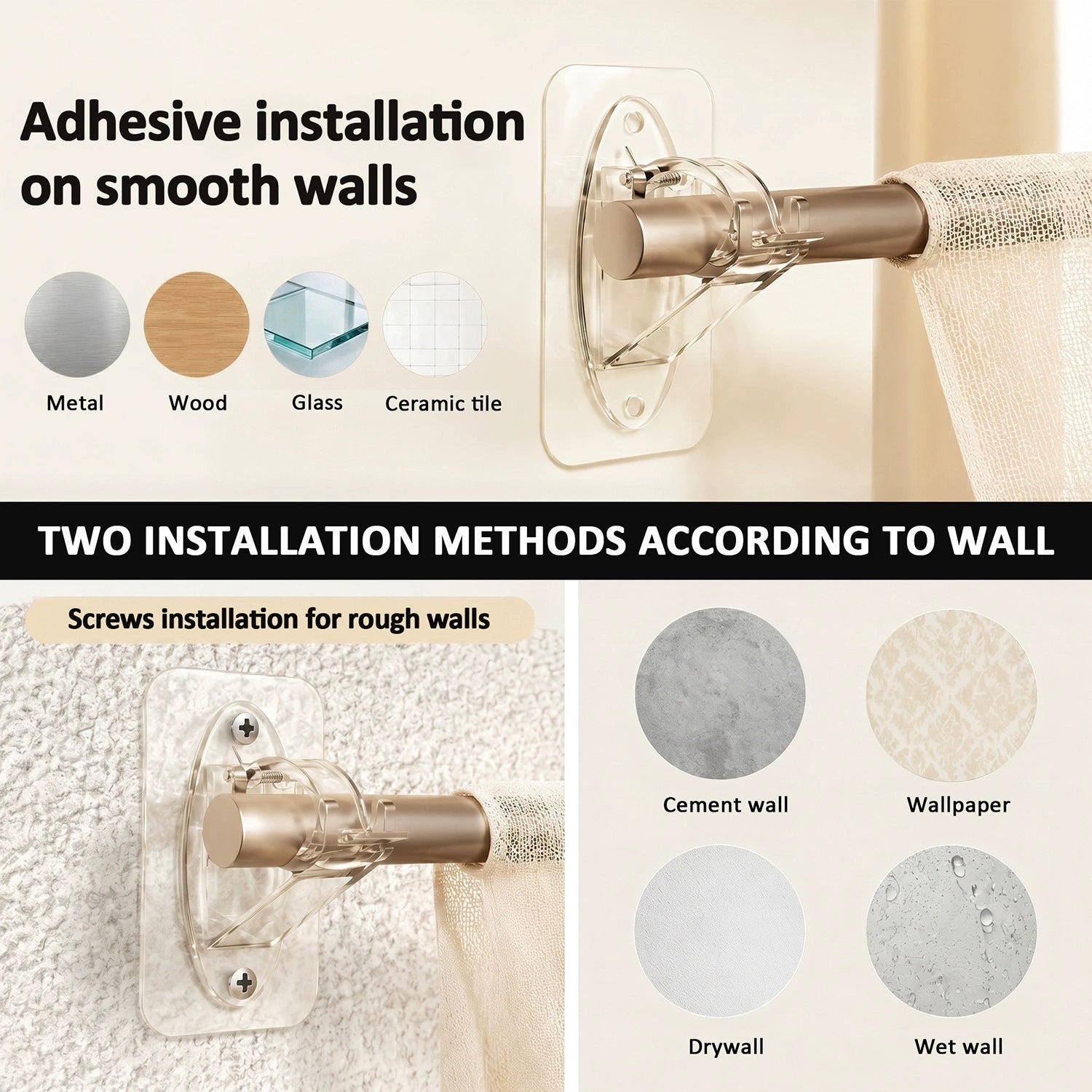 Two installation methods according to wall type