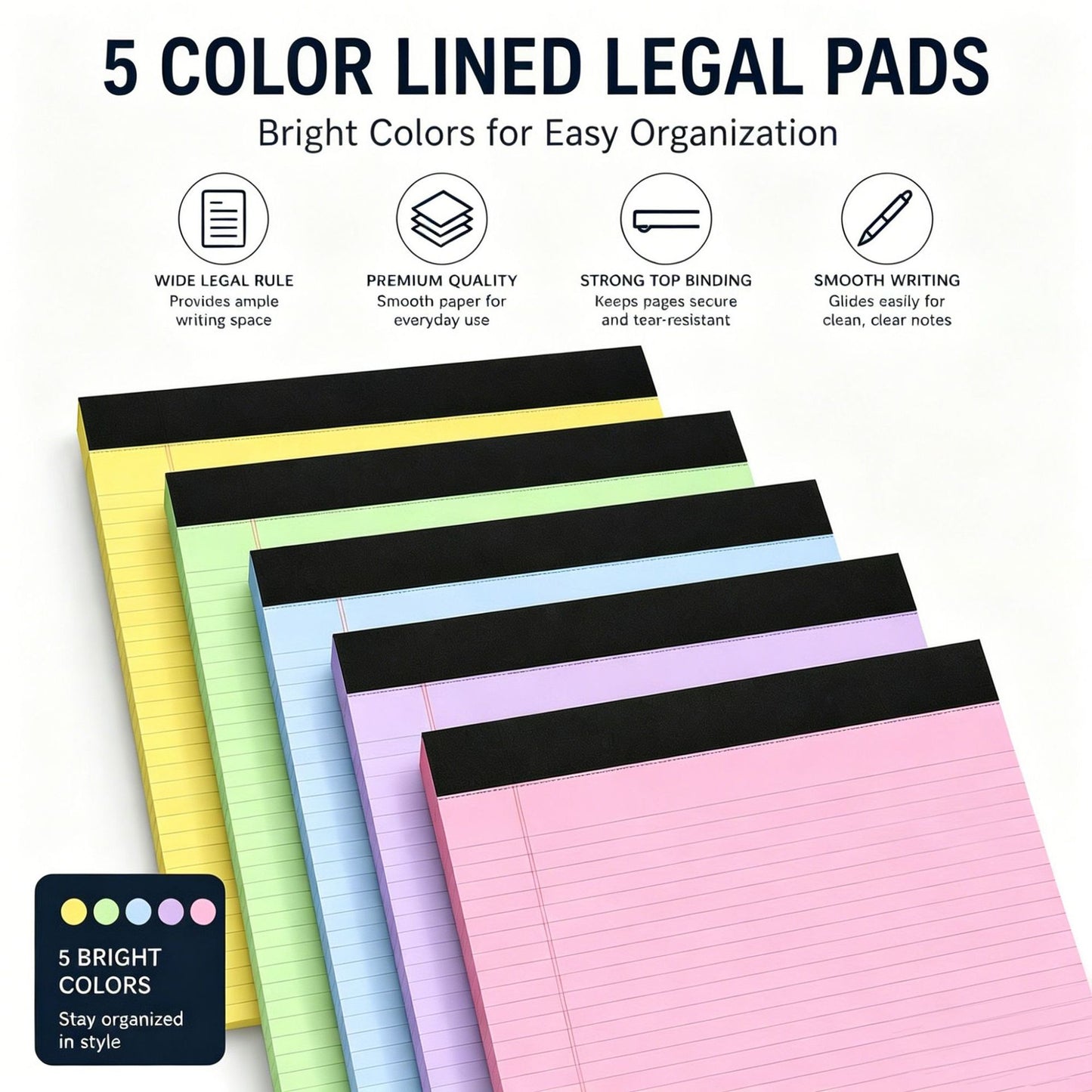 📄Five-color tearable color notebook