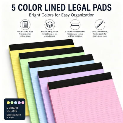 📄Five-color tearable color notebook