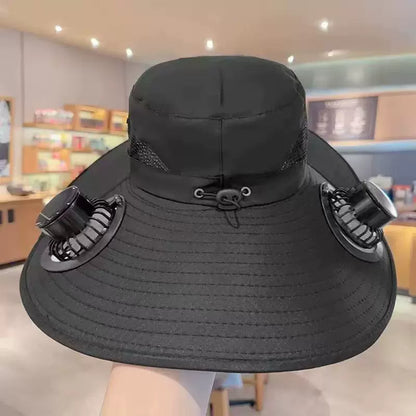 💨 UPF 50+ Sun Protection Dual Solar Fan Fishing Hat