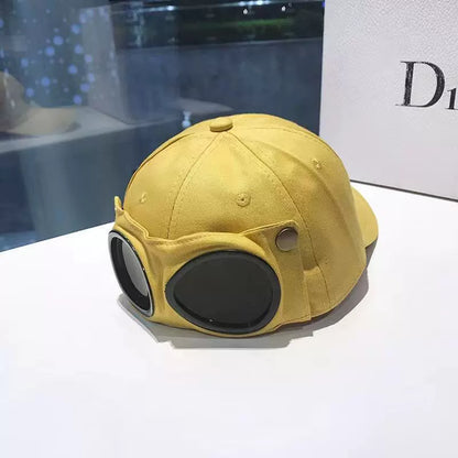 🕶️Vintage Pilot-Style Baseball Cap with Built-In Sunglasses