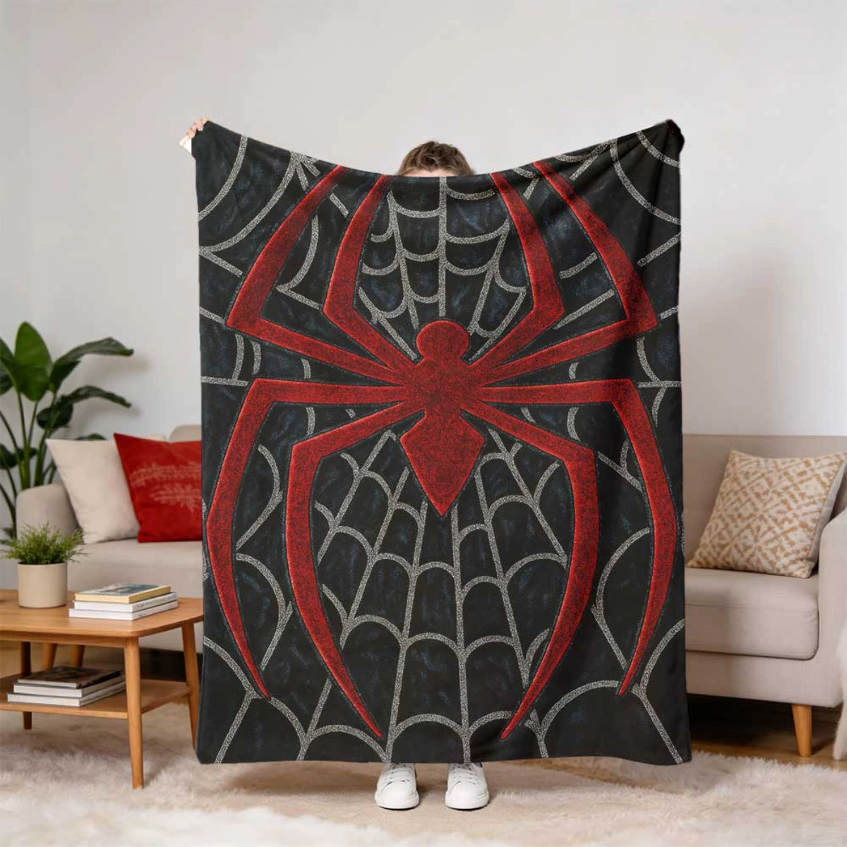 Red Spider Web Pattern Blanket