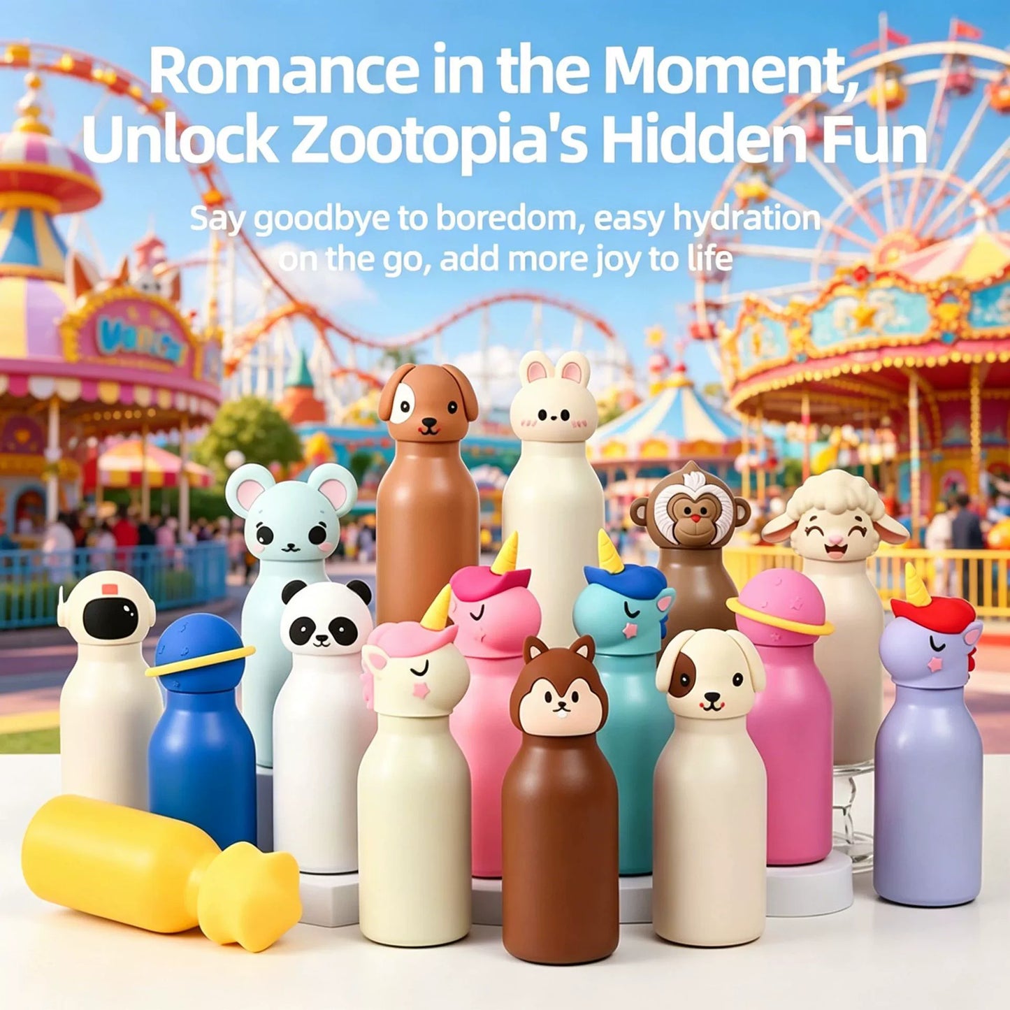 🐻✨ Mini stainless steel cartoon water bottle
