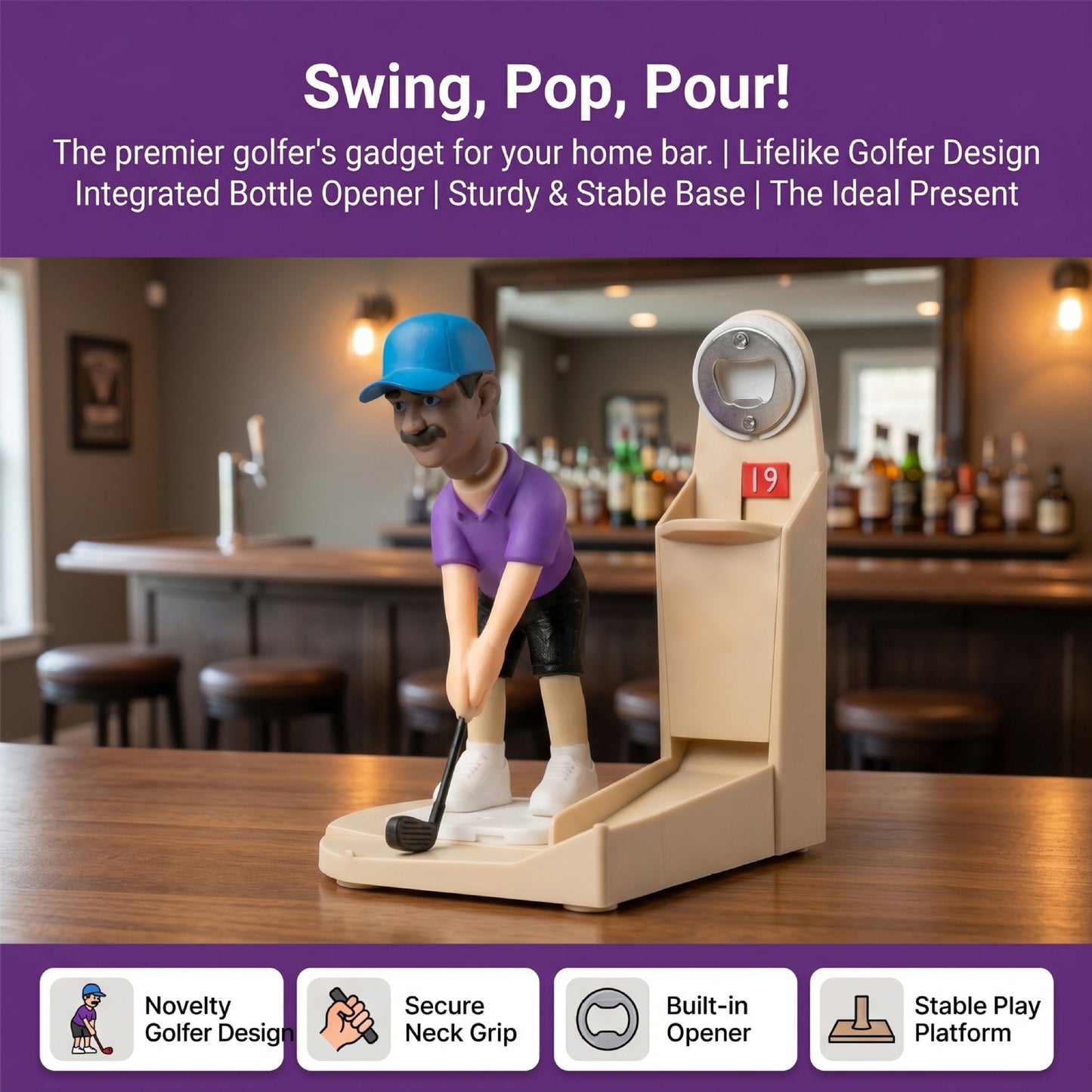 Novel Golf Ball-Shaped Bottle Opener