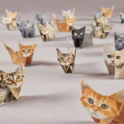 🐱✂️New DIY Paper Cat Origami Animal Set (50 Pcs)