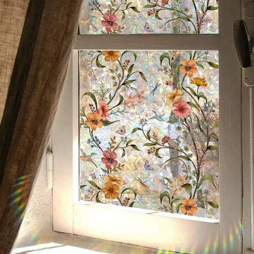 🌈Static iridescent flower glass film