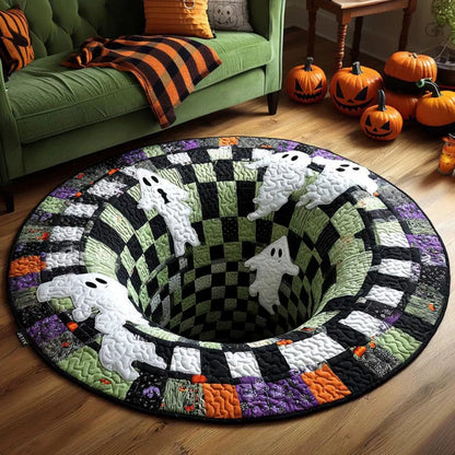 💀Halloween 3D Swirl Skull Round Rug