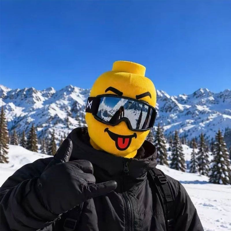 😂Funny Yellow Toy Figurine Head Ski Mask Balaclava