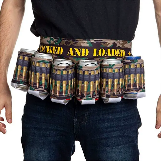 🍺 Patriotic Funny Beer Belt, Adjustable Beverage Holder