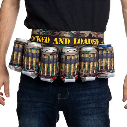 🍺 Patriotic Funny Beer Belt, Adjustable Beverage Holder