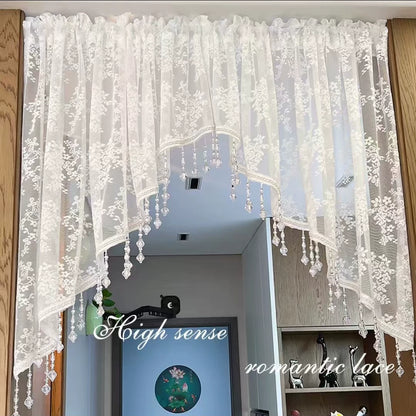 🚫🔨 Hole-free French floral door curtains