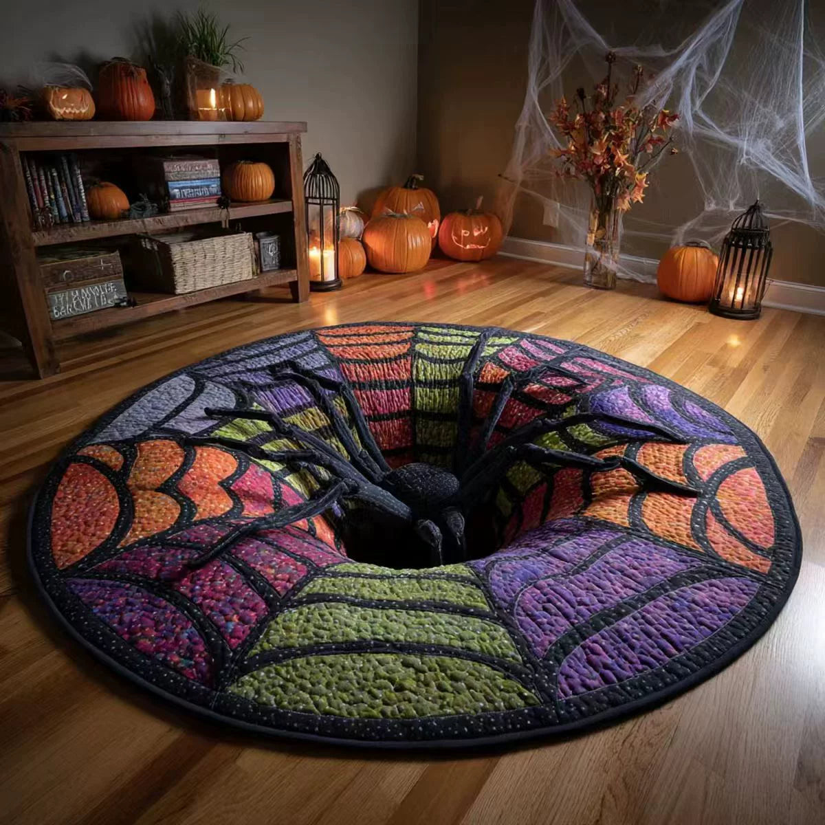 💀Halloween 3D Swirl Skull Round Rug