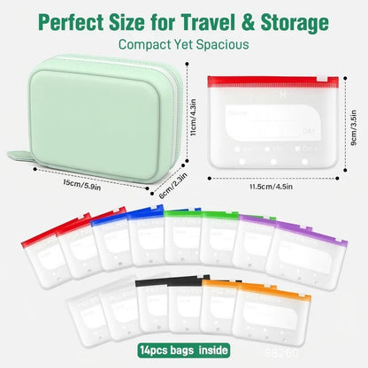 💊Portable Silicone Travel Storage Pouch Set – Food-Grade, Waterproof Pill Pouches