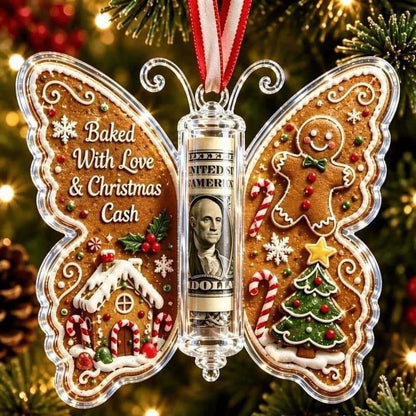 Christmas Cash Gift Ornament - Butterfly Money Holder