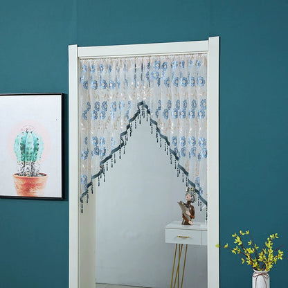 🚫🔨 Hole-free French floral door curtains