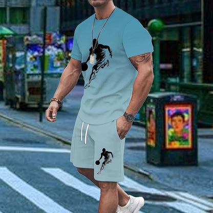 ⚡ Men’s Gradient Short Sleeve Tracksuit