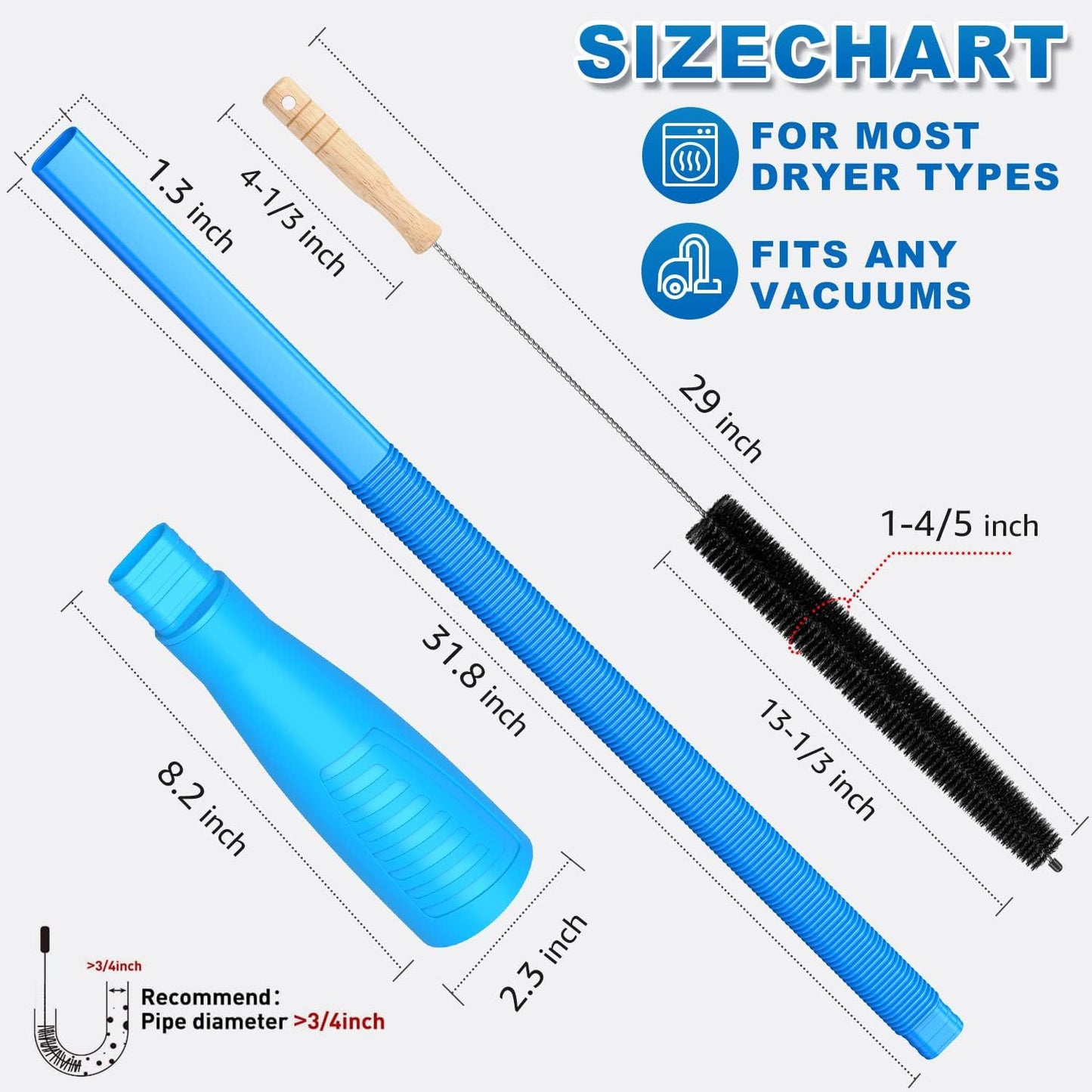 🪥Drying machine ventilation pipe cleaning kit