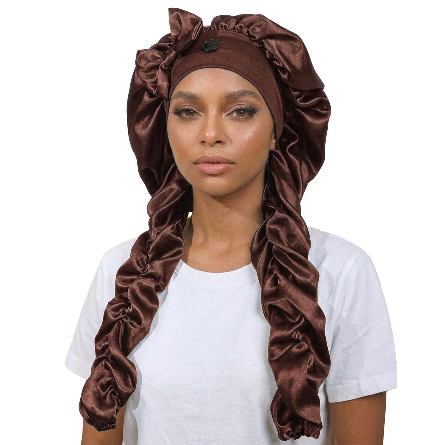 🎀Super long pleated side-edge satin sleep cap