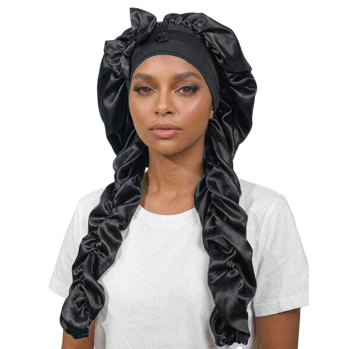 🎀Super long pleated side-edge satin sleep cap
